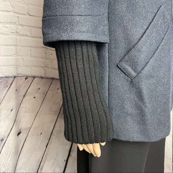 Andrew Marc Wool Coat Jacket Grey Color Knit Cuffs Size 6 - Picture 11 of 15